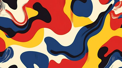 Poster - Abstract Colorful Swirls Paint Design Artwork