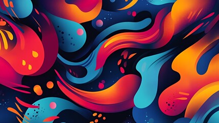 Poster - Abstract Colorful Fluid Shapes Design