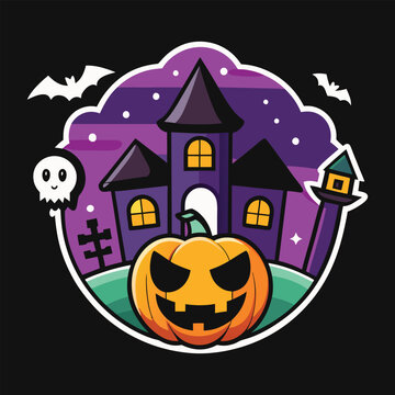 Halloween Sticker Vector Illustration