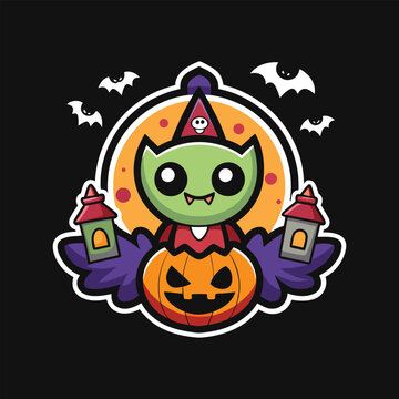 Halloween Sticker Vector Illustration