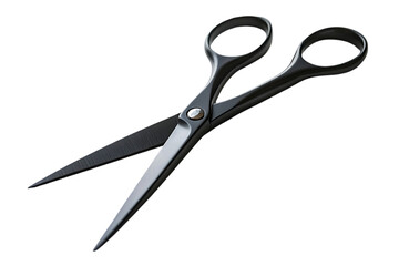 Poster - A pair of black scissors with rounded handles, designed for cutting.