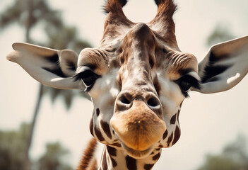 Wall Mural - giraffe businessperson giraffe animal wildlife