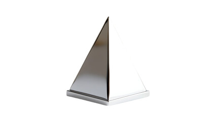 Aufkleber - A shiny metallic pyramid shape with a square base and pointed top.