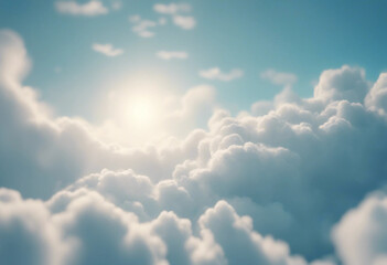 Passing Clouds Fly in the Light Blue Sky Loop 3D rendering Soft clouds fly in the blue sky backgroun