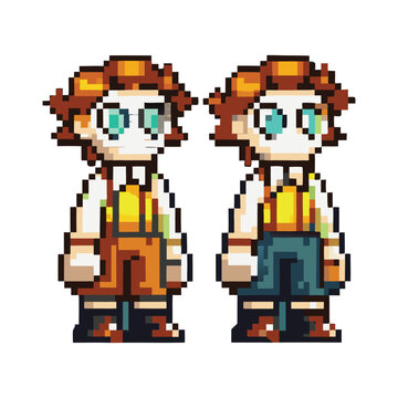 unique pixel art gaming character avatar icon vector art design 