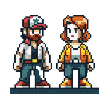 unique pixel art gaming character avatar icon vector art design 