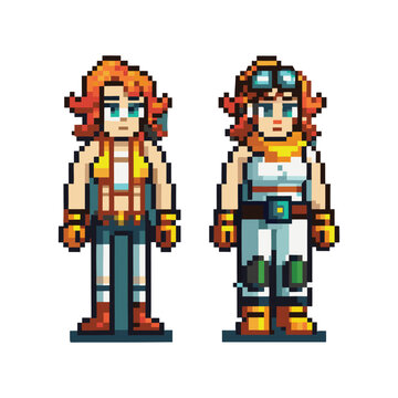 unique pixel art gaming character avatar icon vector art design 