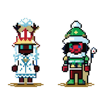 unique pixel art gaming character avatar icon vector art design 