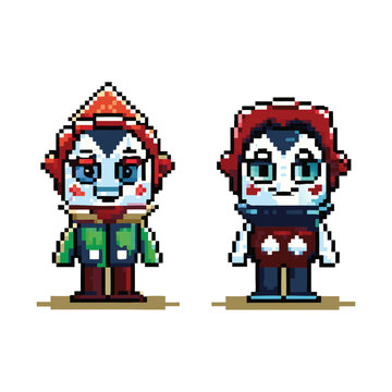 unique pixel art gaming character avatar icon vector art design 