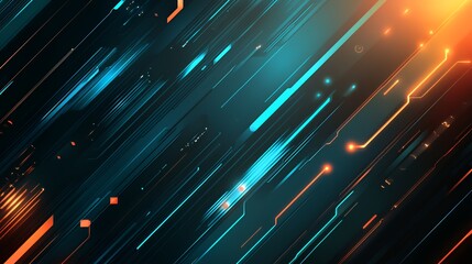 Poster - Abstract Glowing Lines Digital Art Design