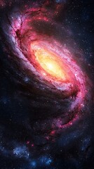 Poster - Abstract galaxy-inspired design with bold neon swirls cosmic landscape digital art space vibrant colors