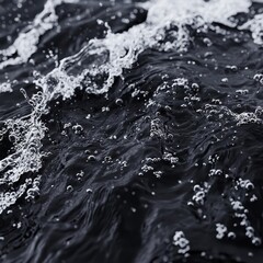 Poster - Dynamic water flow action nature abstract visuals hyperrealistic style close-up perspective fluid motion