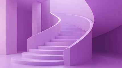 Poster - Purple Spiral Staircase Modern Interior Design