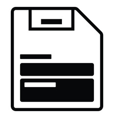 Poster - Floppy disk icon. Simple solid style. Save file button, computer memory backup, diskette, technology contact. Black silhouette, glyph symbol. disk line icon vector. Design eps 10
