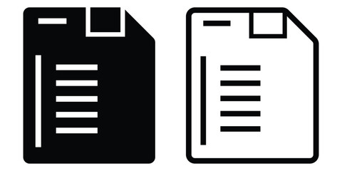Poster - Floppy disk icon. Simple solid style. Save file button, computer memory backup, diskette, technology contact. Black silhouette, glyph symbol. disk line icon vector. Design eps 10