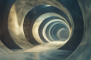 Aufkleber - Abstract Concentric Circular Tunnel Architecture Design