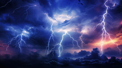 Poster - Stunning Lightning Storm in the Sky