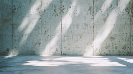 Poster - Concrete wall with soft shadows and light streaming in during the day