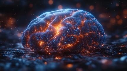 Poster - glowing abstract representation of brain