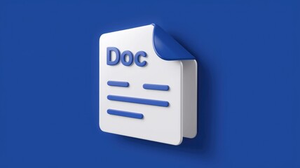 Fototapete - 3D rendering of a document icon, symbolizing files, data, and digital information.