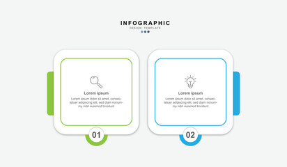 Fototapete - Infographic 2 options design elements for your business data. Vector Illustration.