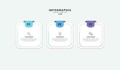 Aufkleber - Infographic 3 options design elements for your business data. Vector Illustration.