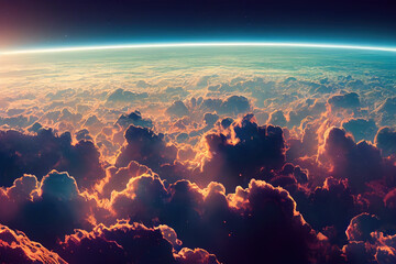 Wall Mural - Stunning Earth's Cloudscape at Sunrise/Sunset