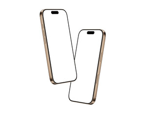 Wall Mural - stylish smartphone mockup template - desert titanium, perfect for app presentation, transparent back