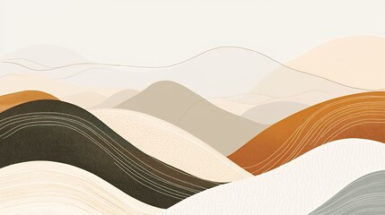 Aufkleber - Abstract Mountain Range Landscape Art Design