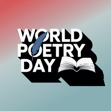 World Poetry Day, card, vector illustration