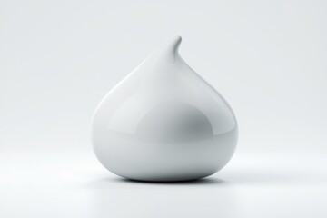 Leinwandbilder - A single, smooth, white teardrop-shaped object against a plain white background.