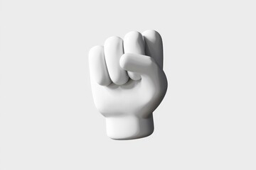 Poster - A 3D rendered image of a white fist, symbolizing strength, unity, and protest.