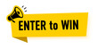 © iiierlok_xolms - Megaphone with enter to win speech bubble. Loudspeaker. Banner for business, marketing and advertising. Vector illustration