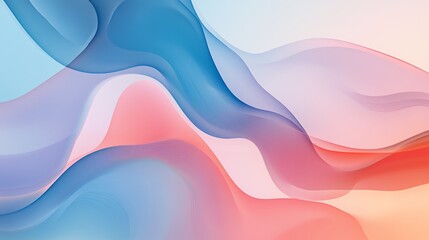 Poster - Abstract Pastel Waves Flowing Softly Together