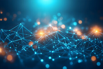 Poster - Abstract technological background with interconnected dots and lines