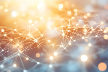 Poster - Abstract technological background with interconnected dots and lines