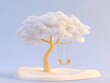 © NAD SANG PAP - Whimsical tree with swing in serene nature setting digital artwork peaceful environment playful concept