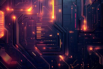 Poster - Abstract Futuristic Technology Circuit Board Design