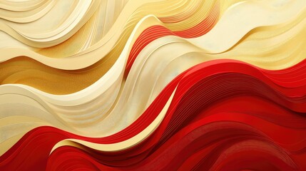 Wall Mural - Abstract golden and red waves swirling together, blending seamlessly in a vibrant Chinese New Year design.