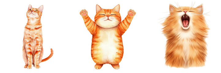  Funny cute cats in watercolor art playful scene adorable creatures creative environment whimsical viewpoint
