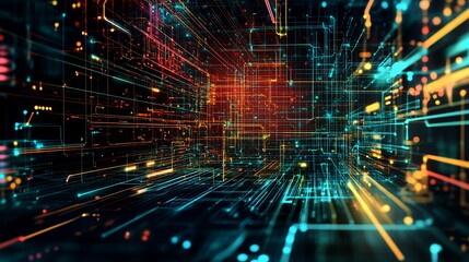 Poster - Abstract Digital Network Data Flow Visualization