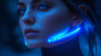 Poster - Circular glowing rings with a high-tech pattern in a deep space-inspired palette of blue and black. The design suggests innovation and futuristic energy.