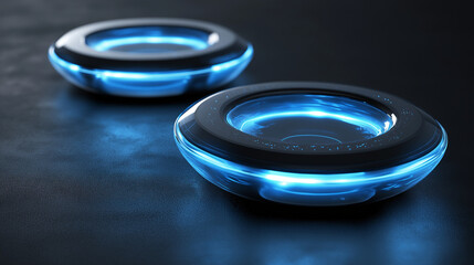 Poster - Circular high-tech halo with a sleek design, evoking innovation and connectivity. Ideal for digital projects and presentations.
