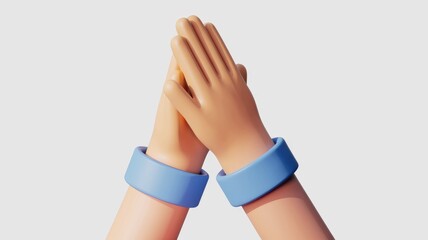 Aufkleber - 3D cartoon hands in a high five gesture, symbolizing teamwork and collaboration.