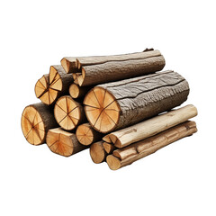 Wall Mural - Stack Of Firewood Logs Isolated On Light Background