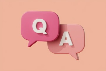 Aufkleber - 3D rendered Q&A chat bubbles, symbolizing questions and answers.