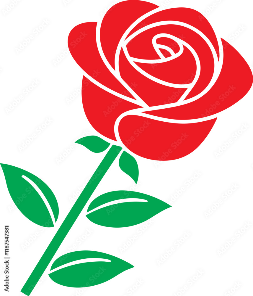 rose flower vector, rose simple flower vector icon logo art ...