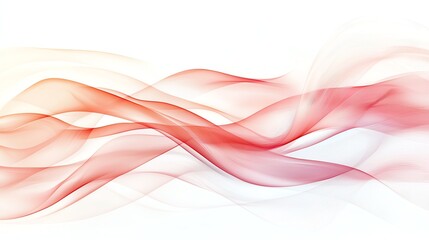Poster - Abstract flowing red and orange waves on a white background, creating a sense of movement and energy. Ideal for projects needing a vibrant, dynamic design element.