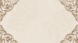 © lisa - Elegant Beige Background With Brown Floral Corner Designs