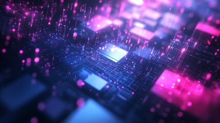 Aufkleber - A vibrant digital landscape of illuminated circuit boards and dynamic network connections, showcasing the futuristic essence of technology and innovation in a digital world.